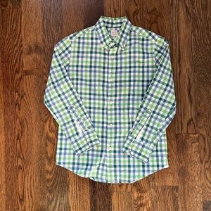 Boys Green, Navy and White Checked Oxford